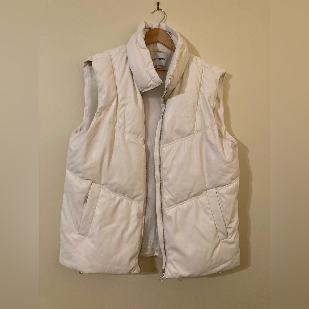Vegan Leather Puffer Vest